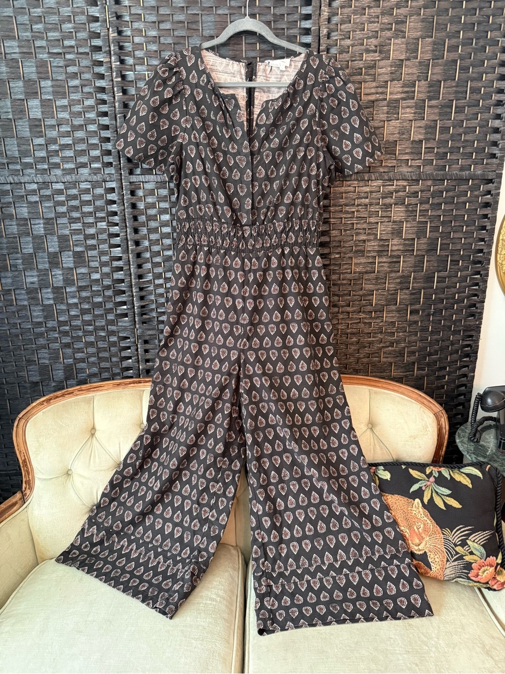 🤎 Anthropologie The Somerset Jumpsuit Women’s Small Wide Leg Boho